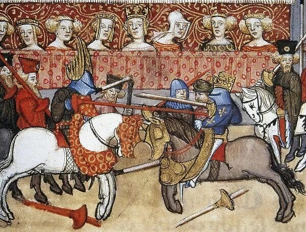 Medieval tournament. Great Chronicles of France. Miniature (Photos ...