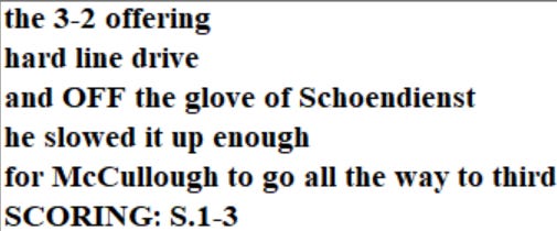 Diamond Mind Baseball Play By Play