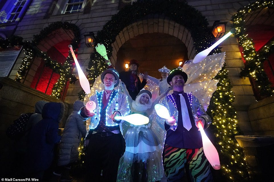 DUBLIN: Performers at Dublin Castle during the New Year celebrations on December 31
