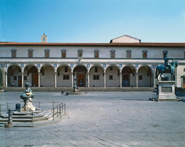 The Hospital of the Innocents is a historical building in Florence, Italy.  Designed by Fi… | Renaissance architecture, Filippo brunelleschi,  Historical architecture