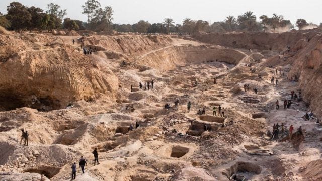 open pit Cobalt mine in Kolwezi, DRC