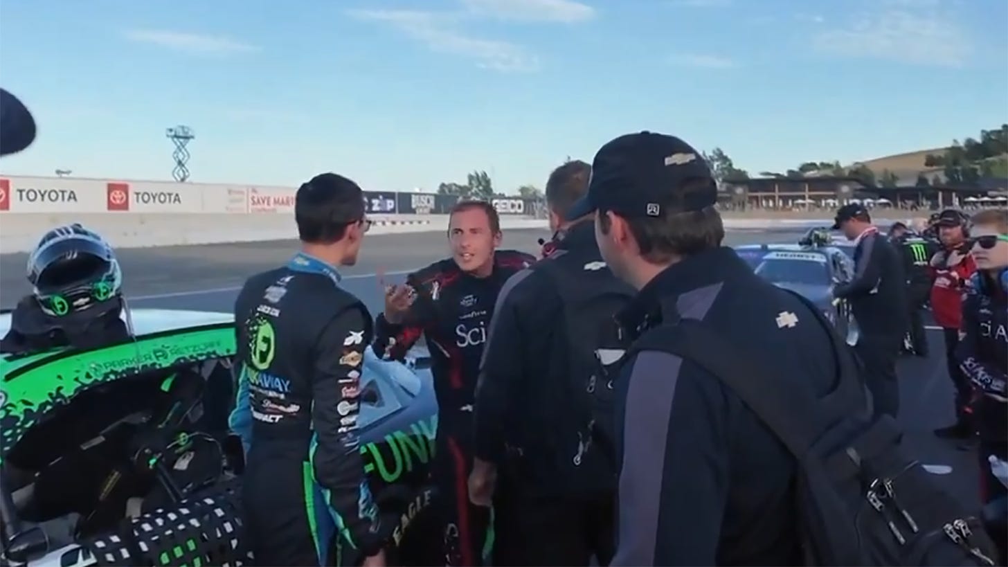 Ryan Sieg Parker Retzlaff beef Sonoma Raceway argument NASCAR Xfinity Series video 2024