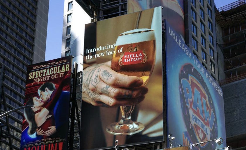 Stella Artois Enlists David Beckham's Hand for Billboard Ad | DesignRush