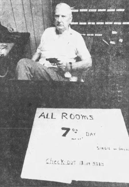 Figure 2: Desk Clerk at Hotel Pershing in 1978. Courtesy of Miami News.