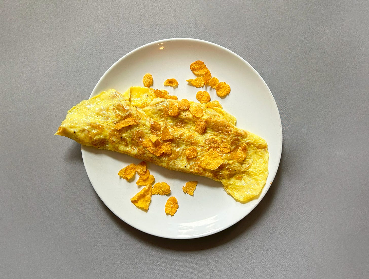 Corn Flakes omelet on plate