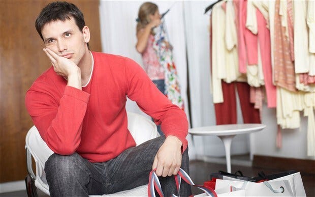 Average male gets bored on shopping trip after just 26 minutes