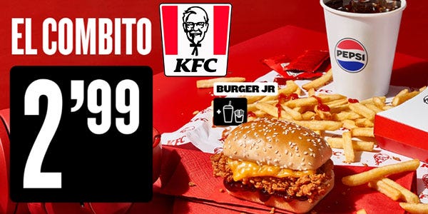 Menú El Combito de KFC por sólo 2,99€