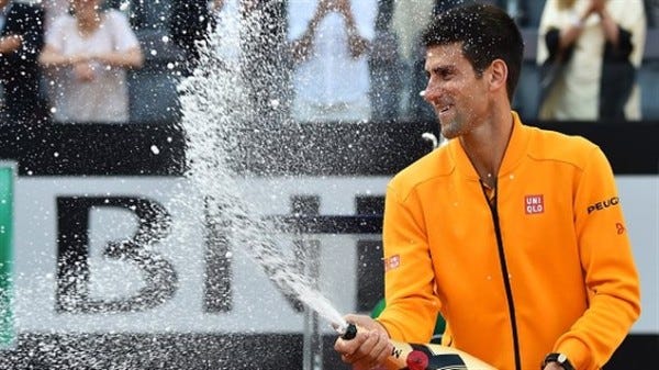 novak djokovic celebrates rome open win 2015