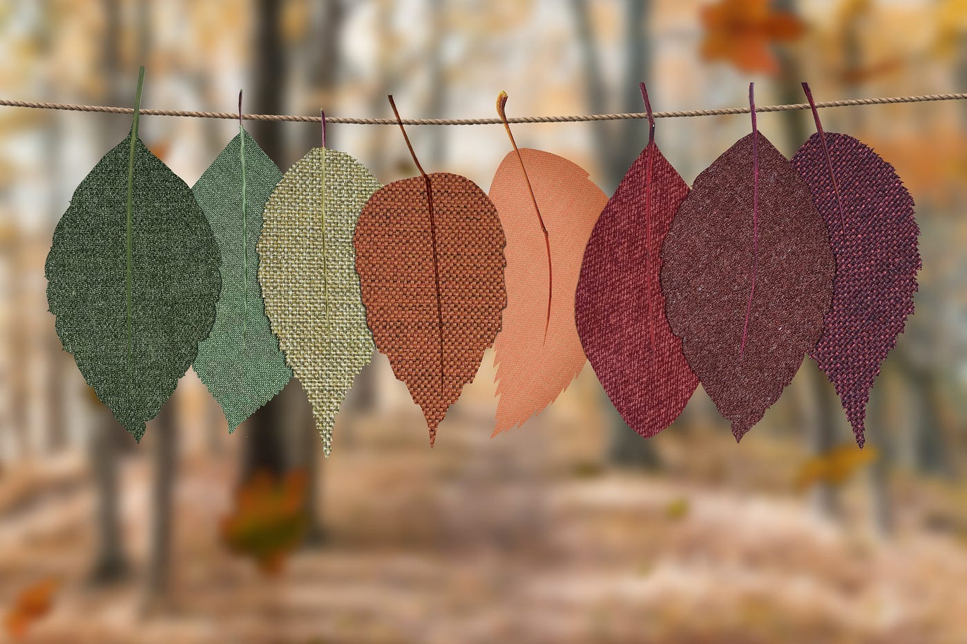 fabric leaves
