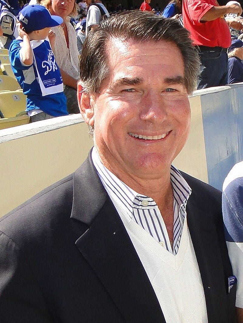 Steve Garvey in a sports coat at a Dodgers Game