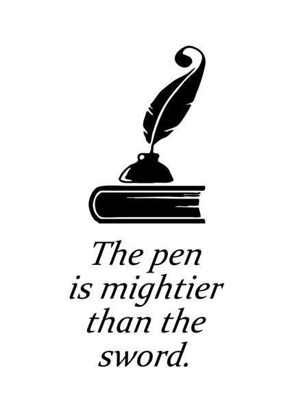 the pen is mightier than the sword white