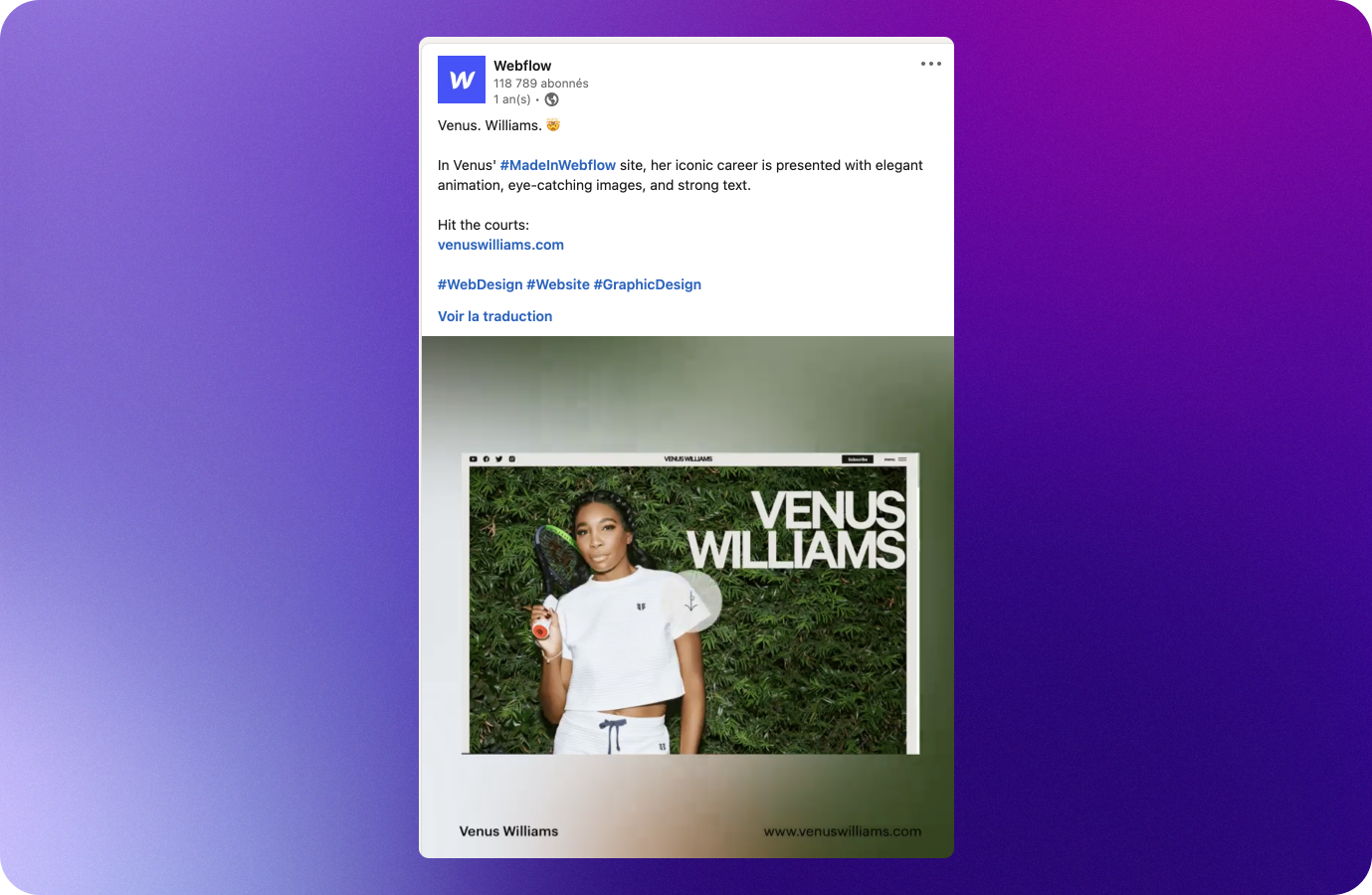 Venus Williams Website