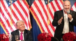 Donald Trump and Howard Lutnick at a Campaign Event