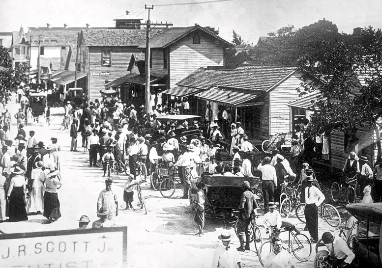 Figure 2: Busy street in Overtown, aka Colored Town, in 1915.