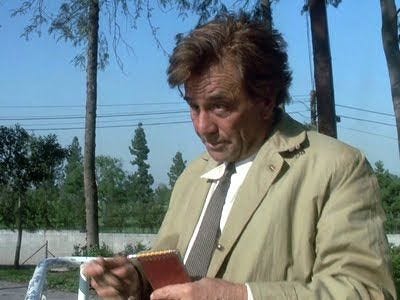 peter falk with notebook