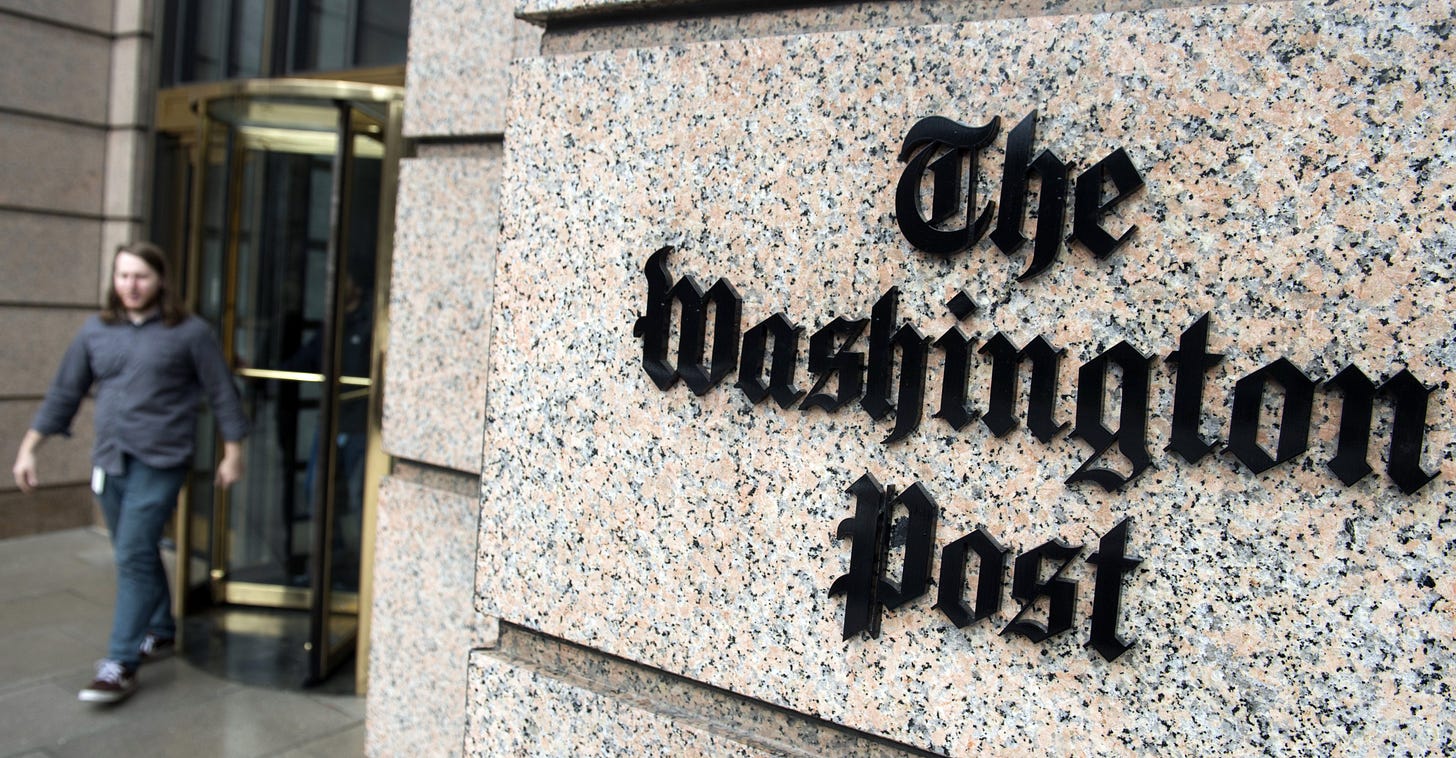 WashPost Makes History: First Paper to Call for Prosecution of Its Own  Source (After Accepting Pulitzer) - The Intercept