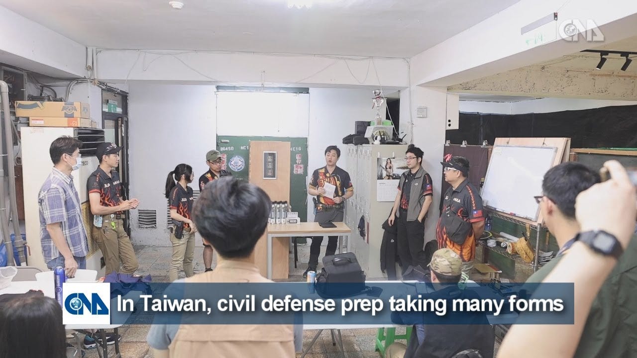Participants in Taiwan engage in civil defense training exercises, demonstrating the country's commitment to preparing its citizens for emergencies.