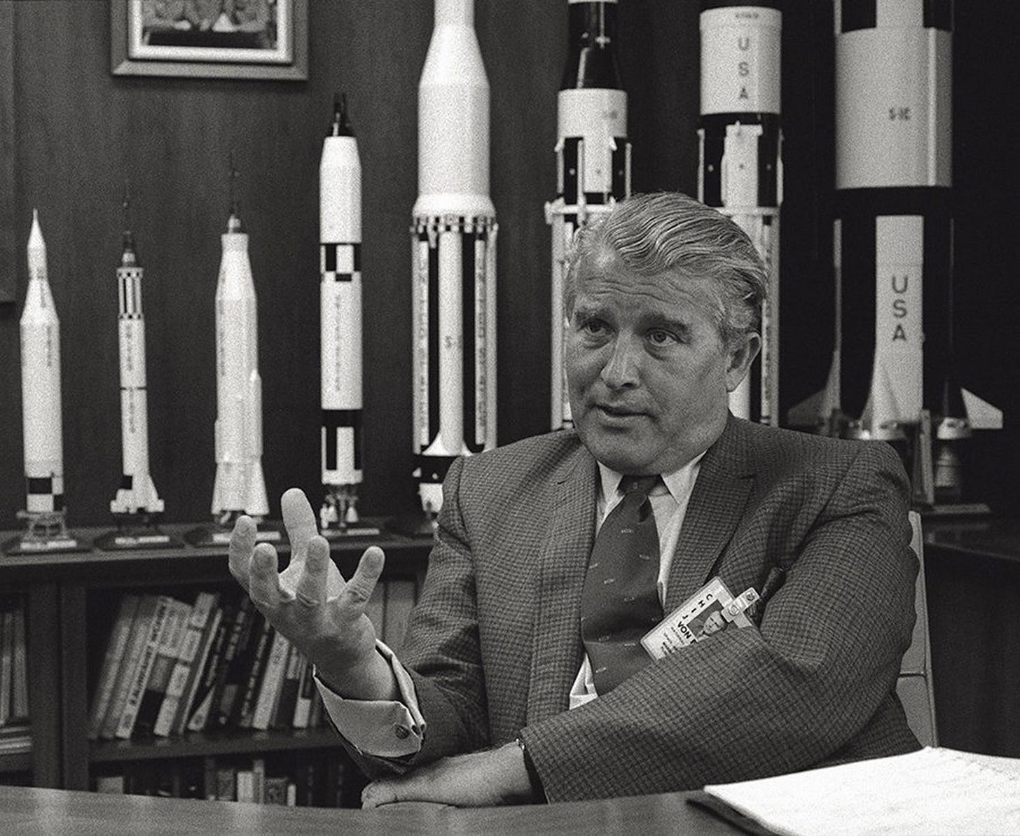 Former Nazi rocket scientist Wenher von Braun, in his role at NASA in 1950