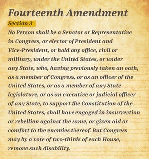 14th Amendment, Section 3, of the Constitution of the United States
