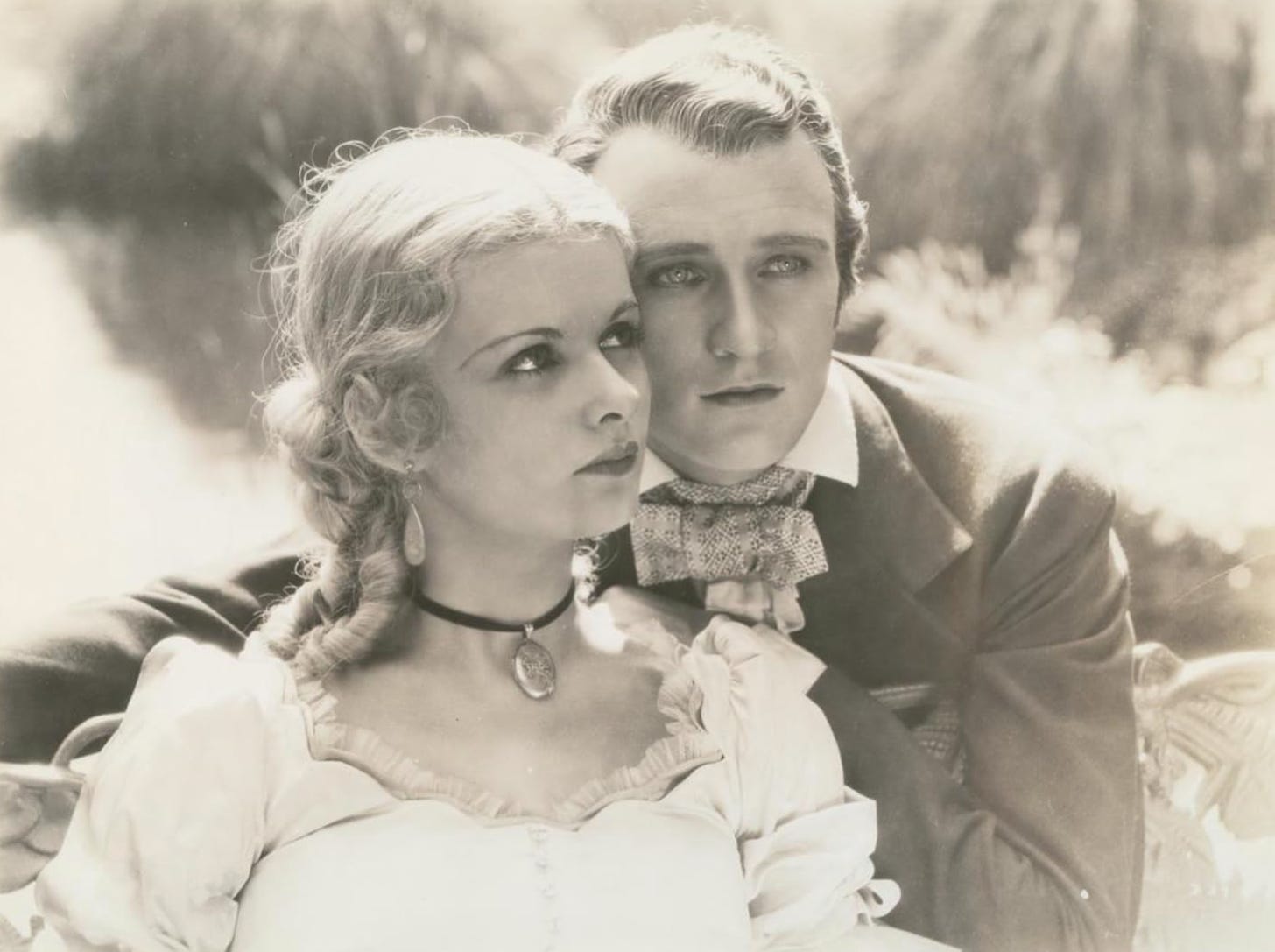 Joan Bennett and Anthony Bushell in a scene from Disraeli