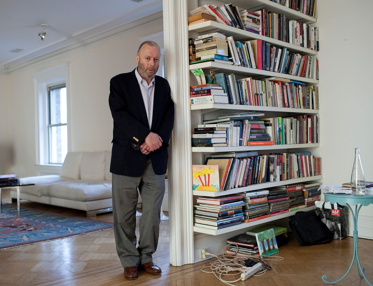 British-American author Christopher Hitchens In his Washington, DC home.