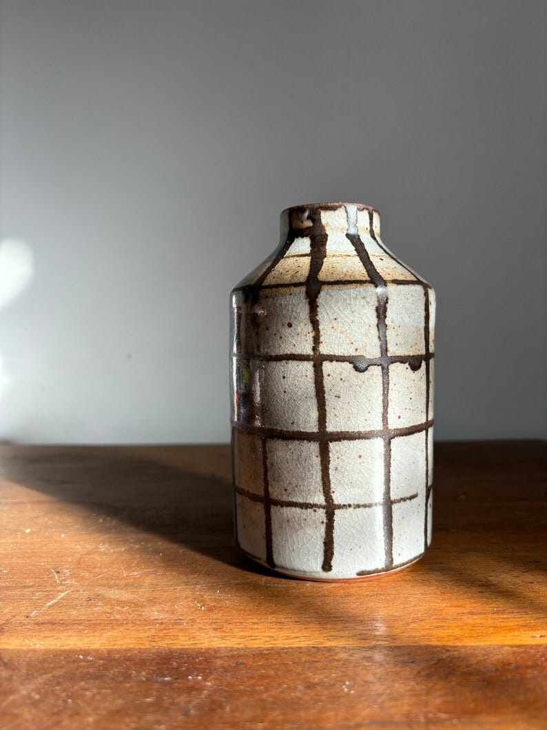 Ceramic Checkered Vase image 1