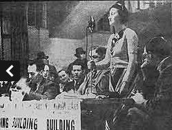 INDOMITABLE: ELSY BORDERS SPEAKING TO STRIKING MORTGAGORS.