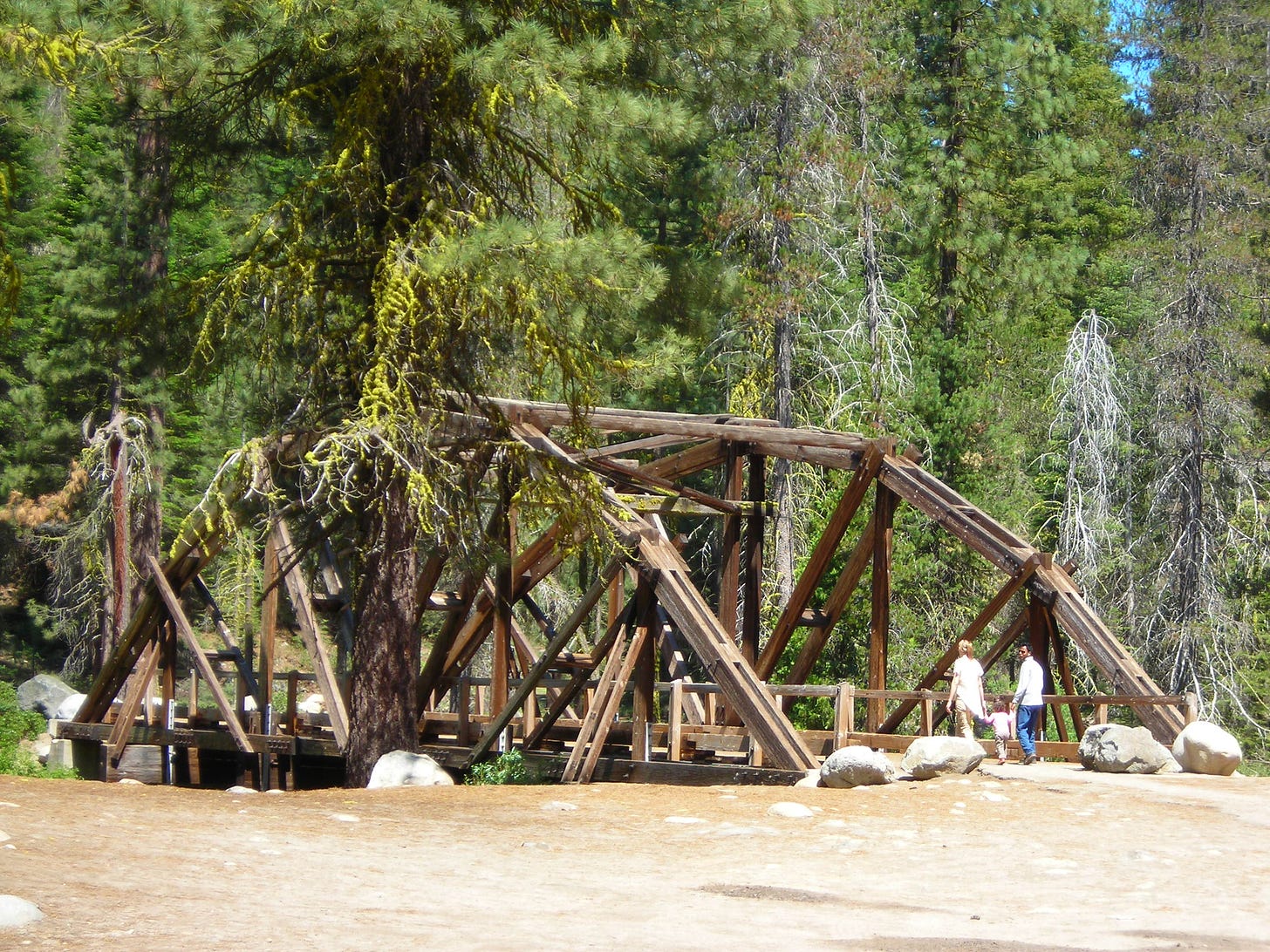 large bridge with trees around it