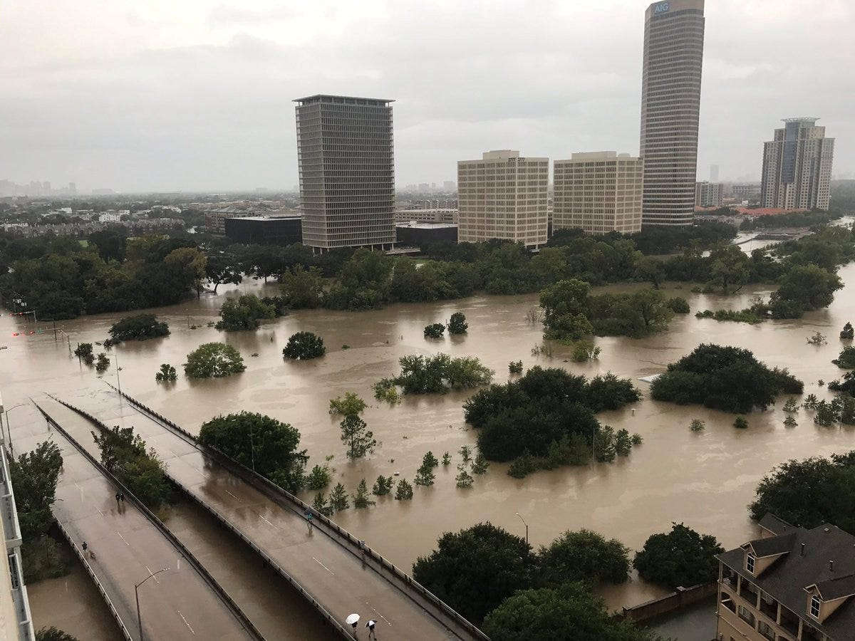 Houston underwater from Harvey flooding – Aug 28, 2017