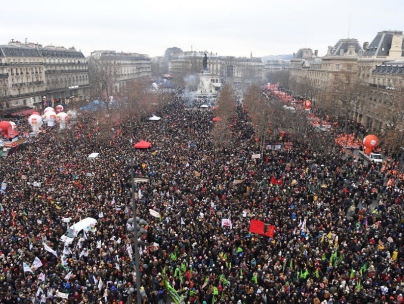 More than 1 million protest across France against Macron's pension reform