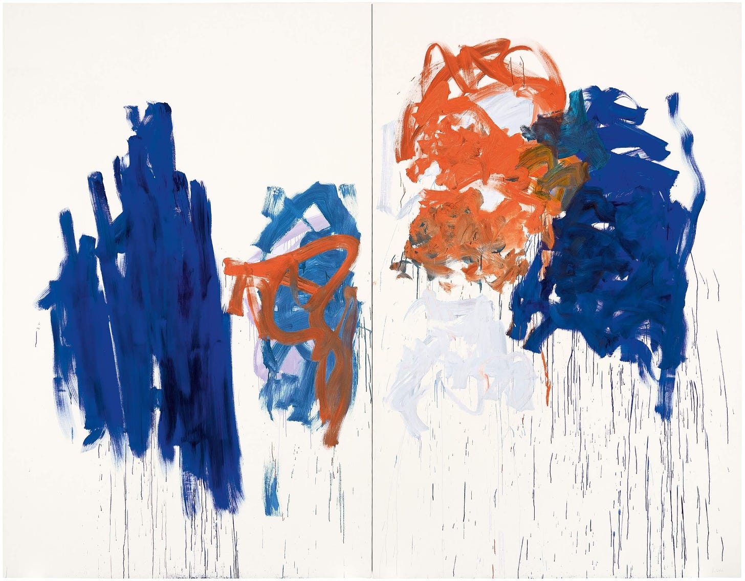Merci, 1992, abstract painting on 2 canvases by artist Joan Mitchell