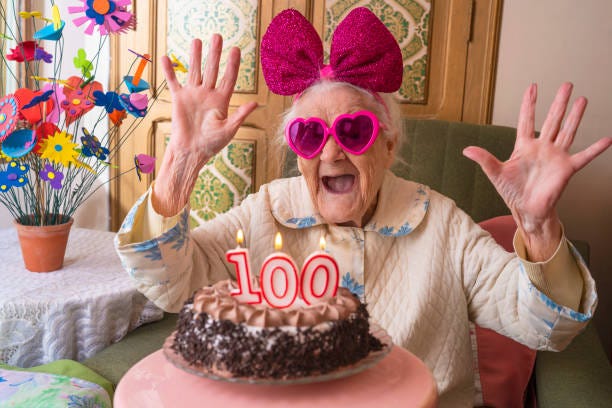 100 years old birthday cake to old woman - 90 birthday stock pictures, royalty-free photos & images