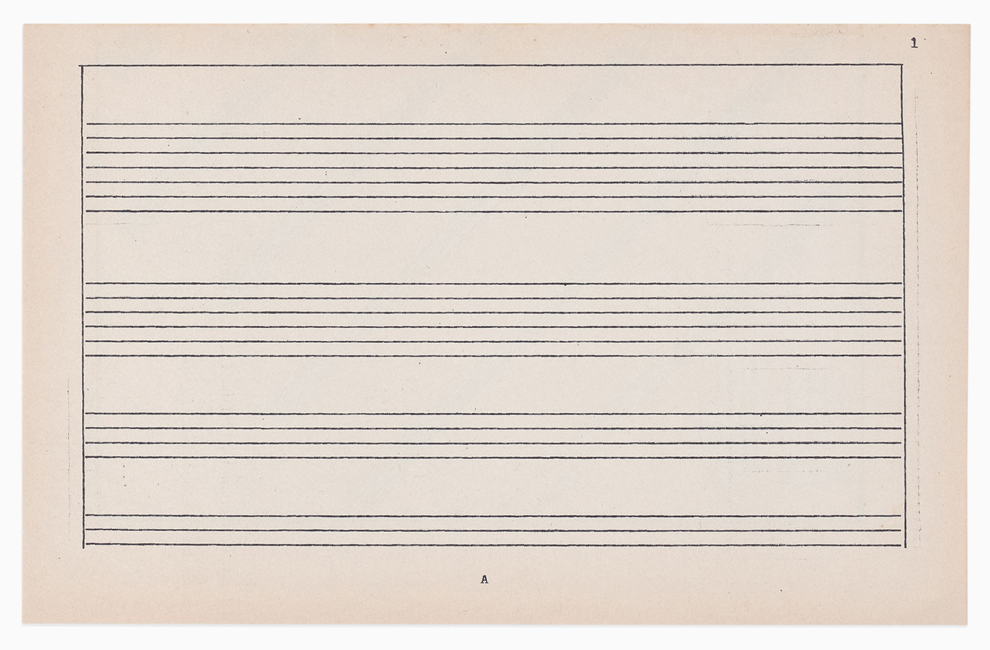 Victoria Burge, Graphs & Grids, (detail), (typewritten ink on paper in 11 parts, accompanied by an enclosure of binder’s board with foil stamp in two parts and a paper folder; installation dimensions are variable), 2023 [Krakow Witkin Gallery, Boston, MA. © Victoria Burge]