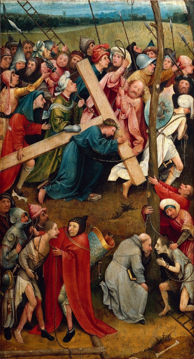 The Christ holding his Cross, The way to Calvary by Hieronymus Bosch