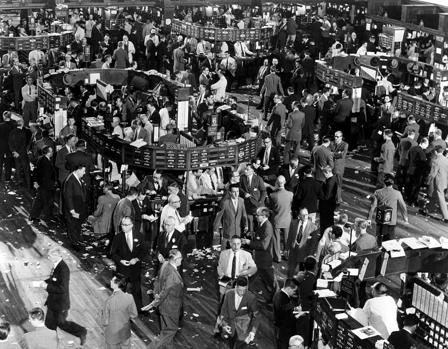 1960s, historical, activity on the trading floor of the London stock Stock Photo - Alamy