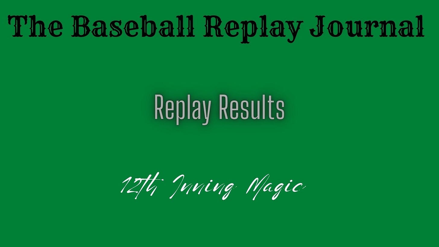 Baseball Replay Journal 1949