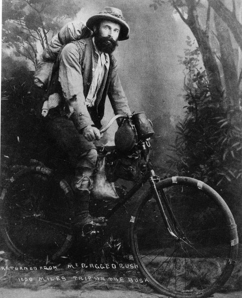 Un bikepacker australien en 1895