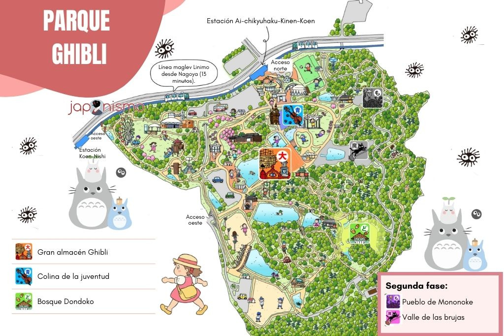 Mapa del Parque Ghibli a las afueras de Nagoya