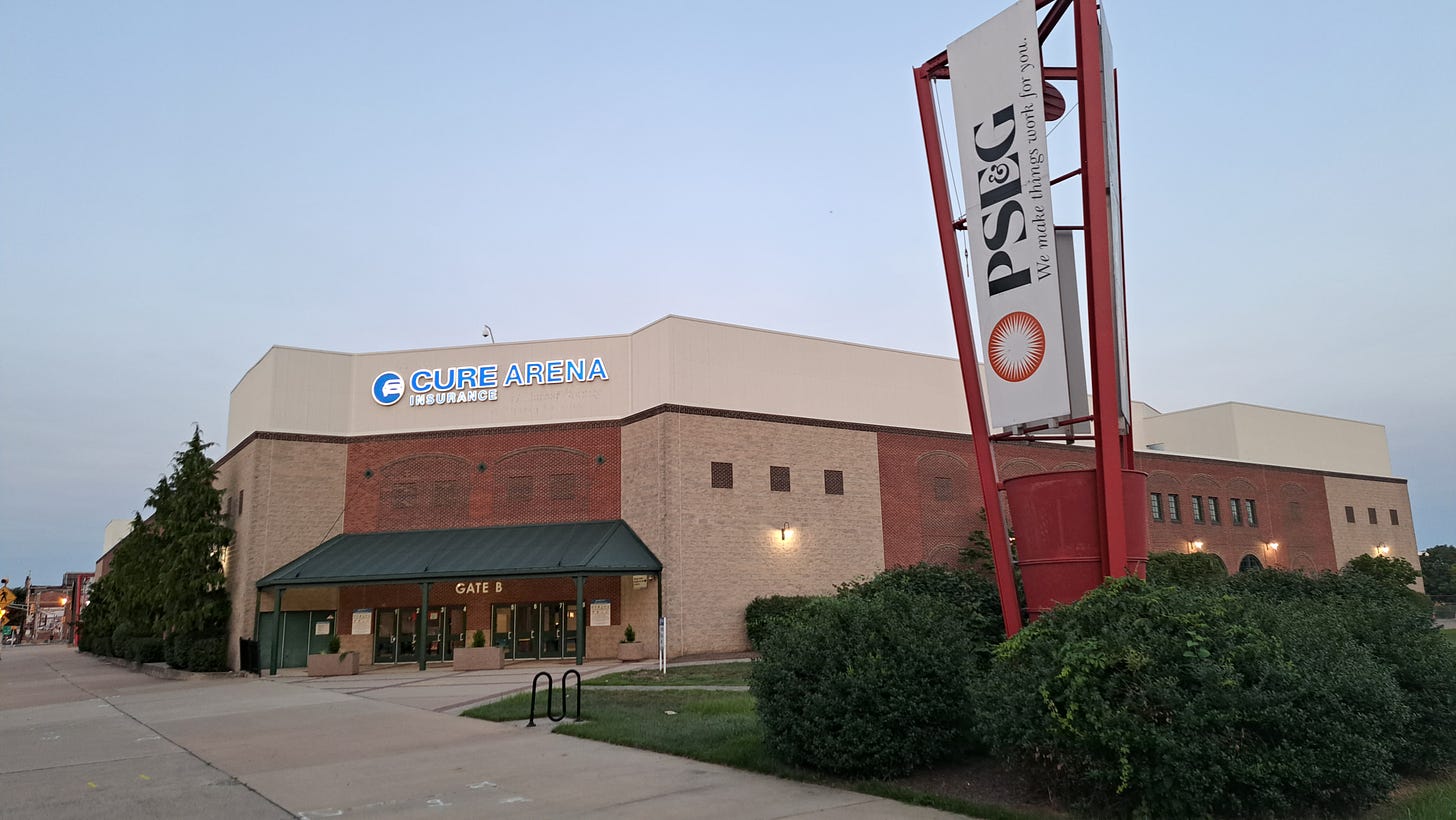 CURE Insurance Arena in Trenton will host the first Rutgers-Princeton men’s basketball game in a decade. (Photo by Adam Zielonka)