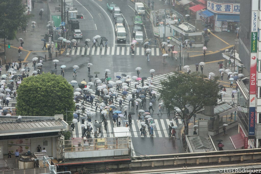 Shibuya con lluvia