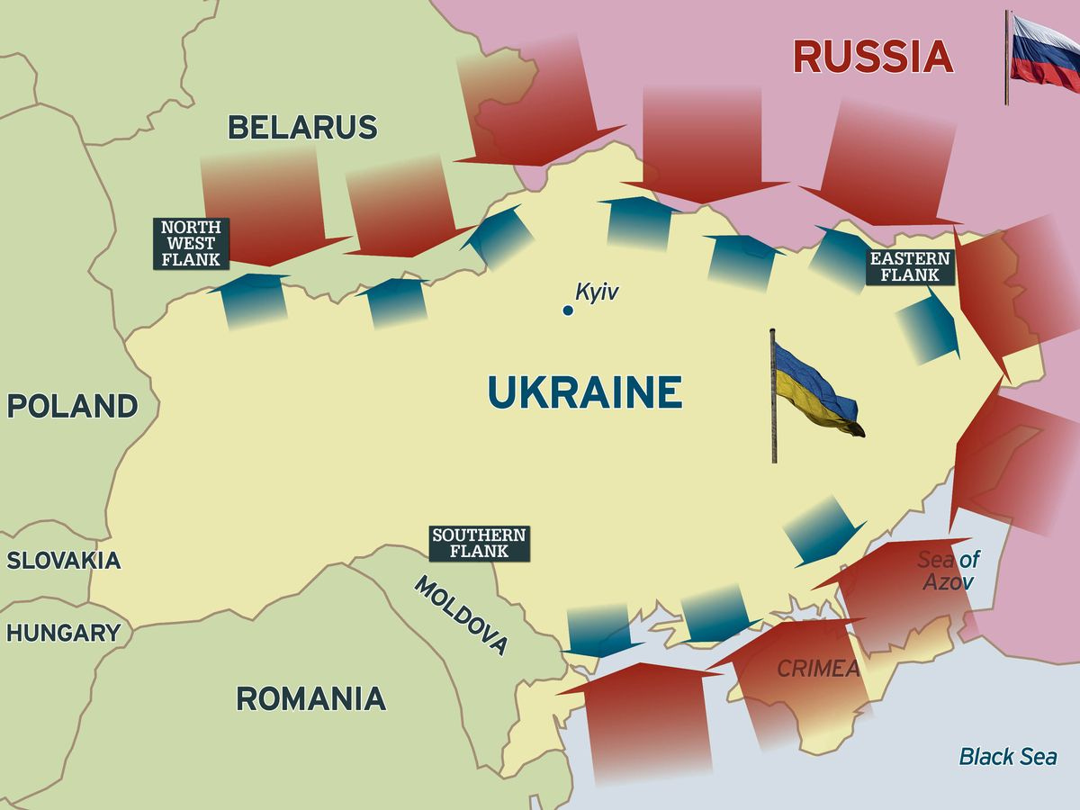 Russian-Ukraine war: Chilling map shows Putin's army surround border as  bloodshed looms - World News - Mirror Online