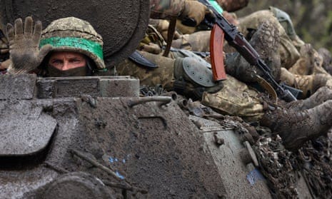 Ukrainian troops return from heavy fighting against Russia forces near Bakmut, eastern Ukraine