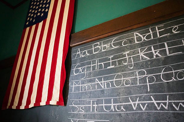 blackboard in old-fashioned school house - old fashioned school house stock pictures, royalty-free photos & images