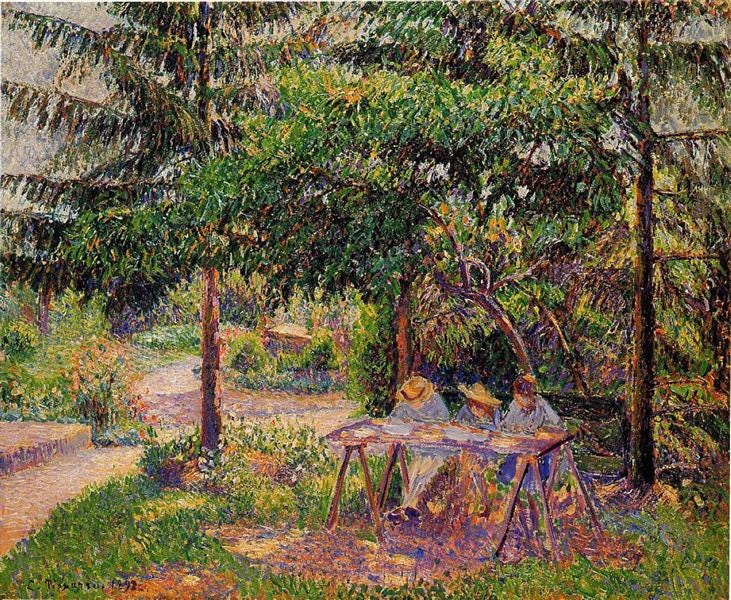 Children in a Garden at Eragny, 1892 - Camille Pissarro