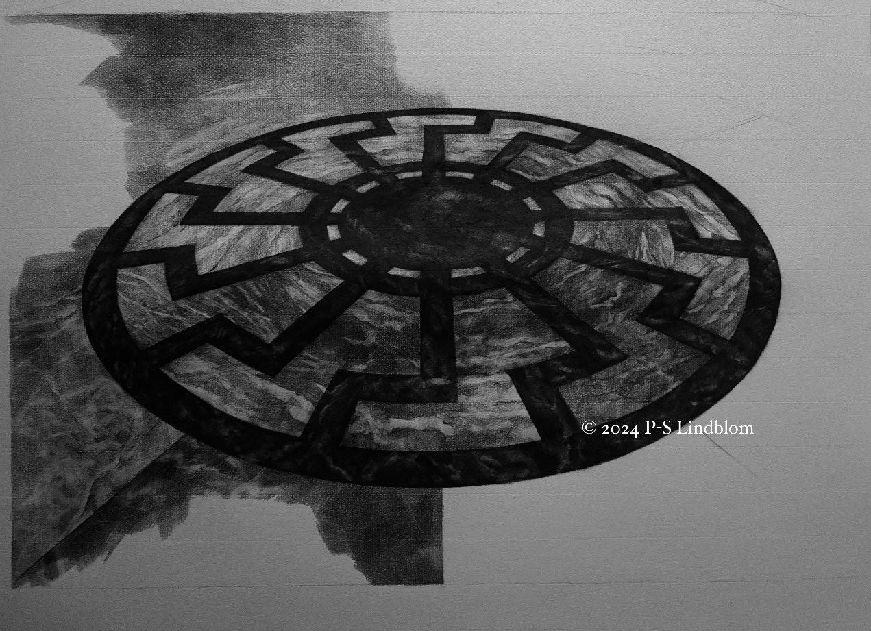 Arno Breker Art on X: "Day 3 work in progress…A pencil drawing of The Black  Sun, a runic symbol inlaid into the floor of the Hall of the Supreme  Leaders in the