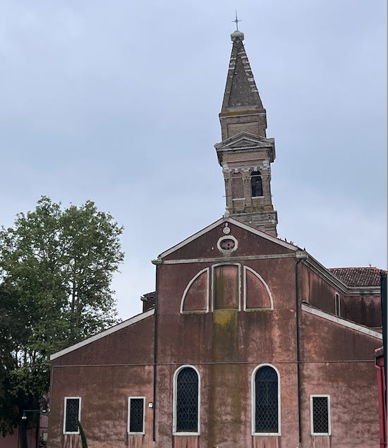 Leaning campanile (bell tower) in Burano