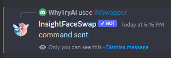 "Command sent" message from InsightFace