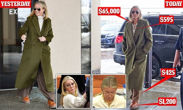 Gwyneth Paltrow wears near IDENTICAL ensemble to court for second day of  Utah 'hit and run' ski case | Daily Mail Online