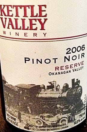 Kettle Valley Reserve Pinot Noir 2006 Label - BC Pinot Noir Tasting Review 1