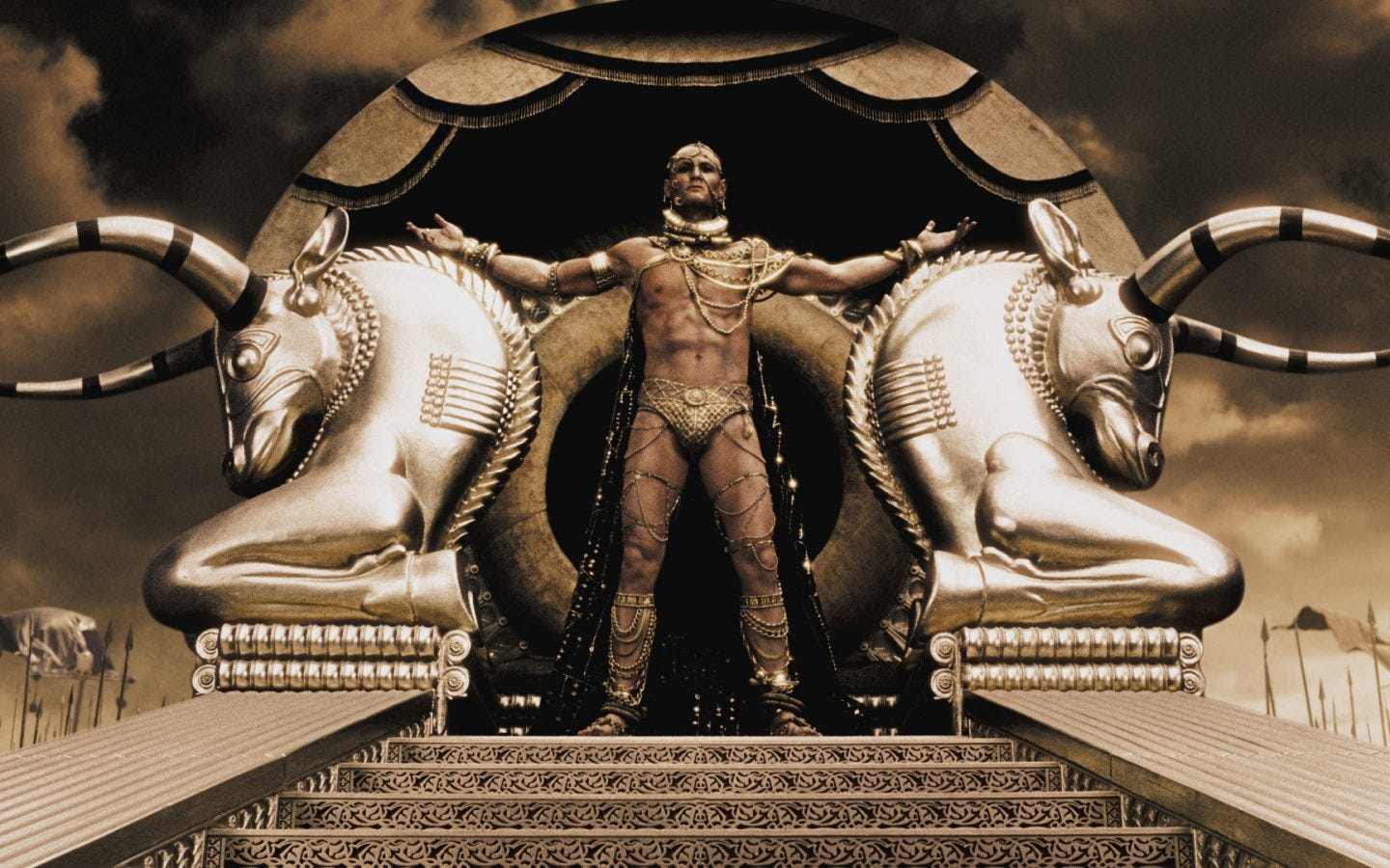 300: Xerxes on his throne HD Wallpaper